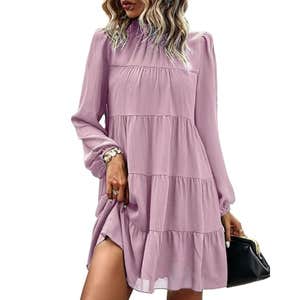 amazon, KIRUNDO Fall Long Sleeve Baby Doll Dress
