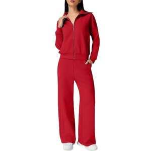 amazon, QINSEN Cotton 2 Piece Zip Up Sweatshirt Outfit