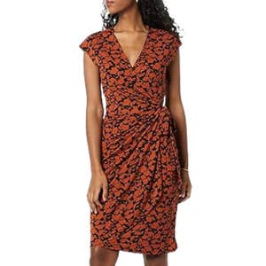 amazon, Amazon Essentials Classic Cap Sleeve Wrap Dress with V Neck