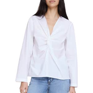 banana republic, Banana Republic Cotton Poplin Twist-Front Top