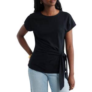 nordstrom, Caslon Drop Shoulder Tie Front Top