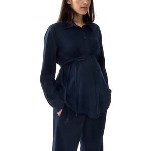 H&M MAMA Linen-Blend Shirt