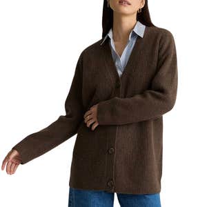 quince, Quince Mongolian Cashmere Oversized Boyfriend Cardigan Sweater