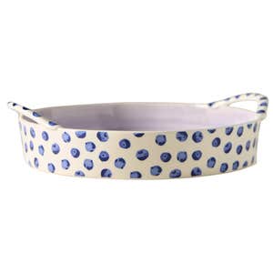 anthropologie, AnthroHome Berry Icon Handpainted Stoneware Pie Dish