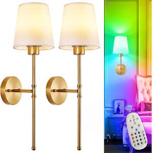 amazon, Depuley Battery Operated Wall Sconce: Set of 2 Wireless Wall Lights with 10000mAh Dimmable Bulbs and Remote