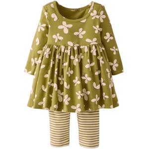 Hanna Andersson Baby Long Sleeve Skater Dress & Leggings Set