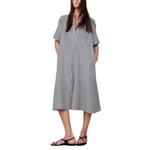 Banana Republic Cotton Poplin Tuxedo-Front Midi Dress