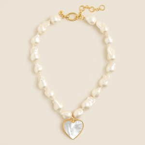 J.Crew Heart & Pearl Pendant Necklace