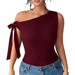 amazon, SOLY HUX Plus Size Off The Shoulder Asymmetrical Sleeveless Top