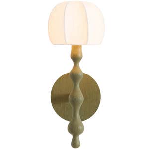 anthropologie, LALA Reimagined Wood Shaded Sconce Wall Light