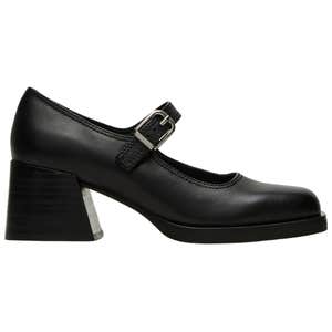 steve madden, Steve Madden LISBON Square-Toe Mary Jane Loafer in Black Leather
