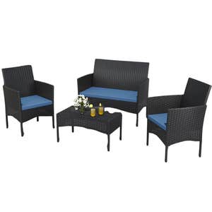 ALAULM 4 Pieces Patio Conversation Set