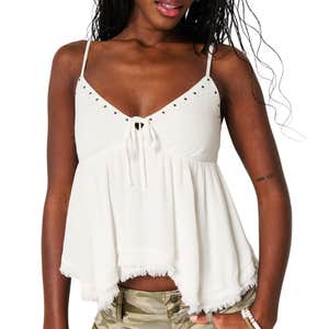 hollister, Hollister Easy Shine Ruffle Babydoll Top