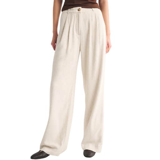 abercrombie & fitch, Abercrombie & Fitch Tailored Linen-Blend Wide Leg Pants