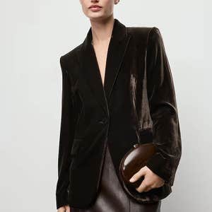 Mango Structured Velvet Blazer