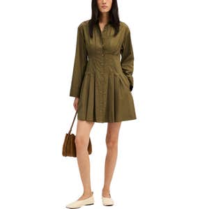 Seamed Mini Shirtdress