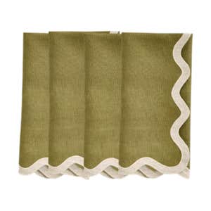 Quince European Linen Scallop Edge Napkins