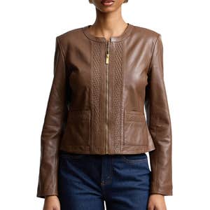 nordstrom, Bagatelle Basketweave Detail Leather Jacket