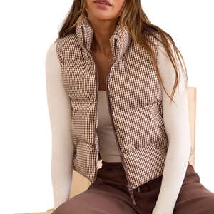 altar'd state, Altar'd State Circuit Gingham Puff Vest