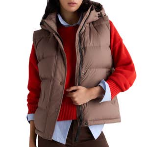 quince, Quince Responsible Down Puffer Vest in Hazel Brown
