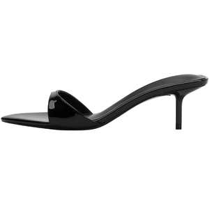 amazon, Mattiventon Black Kitten Heels Mule Heeled Sandals