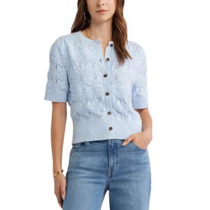 Nordstrom; Treasure & Bond Short Sleeve Pointelle Cardigan