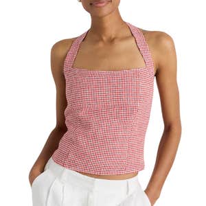 quince, Quince 100% European Linen Halter Top