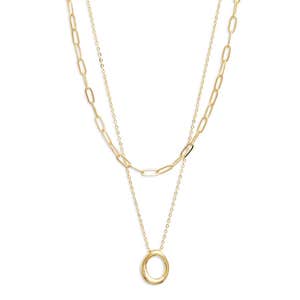 Nordstrom; Demi Fine Paper Clip Pendant Necklace against a white background