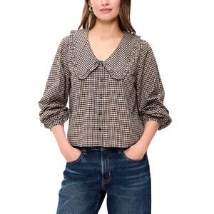 Old Navy Long-Sleeve Statement Collar Button-Front Top