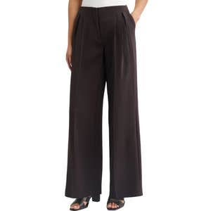 nordstrom, Open Edit Curator Crepe Midrise Pleated Trousers