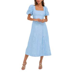 Hyacinth House Ice Blue Jacquard Inez Maxi Dress