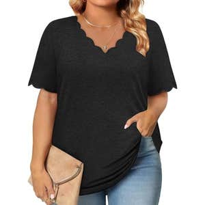 amazon, Gloria&Sarah Plus Size Fashion Summer V Neck Top