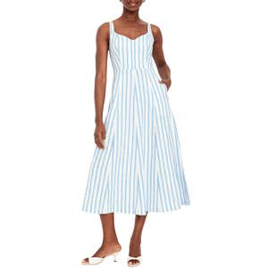 Old Navy Fit & Flare Sleeveless Linen-Blend Midi Dress
