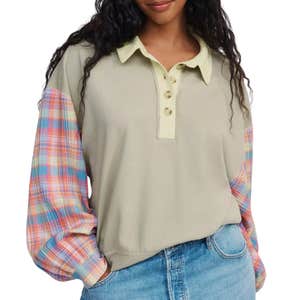 anthropologie, Pilcro 100% Cotton Mixed Knit Pullover