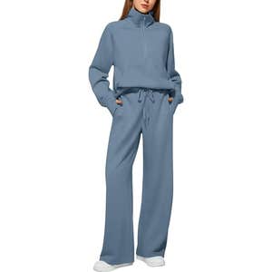 Casly Lamiit Oversized Half Zip Sweatshirt & Wide Leg Sweatpant Set