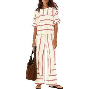 Nirovien Womens Striped Lounge Set