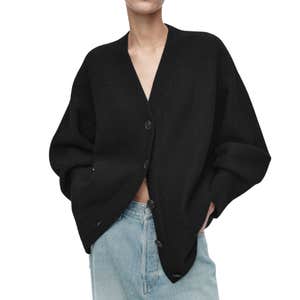 COS Oversized Boiled Merino Wool Cardigan