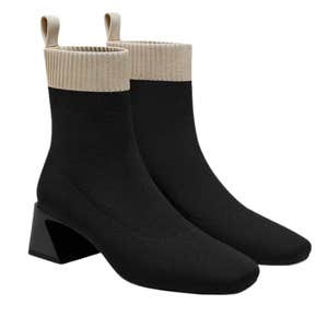 VIVAIA Square-Toe Water-Repellent Block Heeled Boots (Regina Pro)