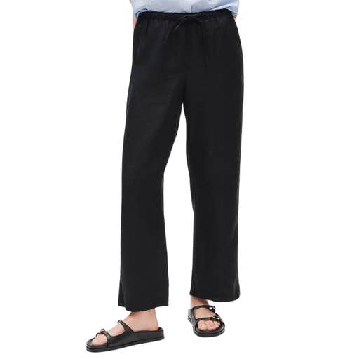 j.crew, J.Crew Soleil Pant In Black against a white background