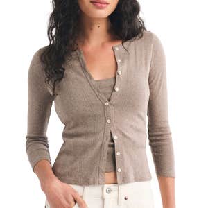 abercrombie & fitch, Abercrombie & Fitch Bra-Free 3/4 Sleeve Pointelle Cardigan Tank Set