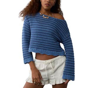 AE Ballet Neck Open Knit Sweater