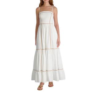 french connection contrast trim cotton maxi dress