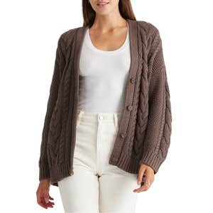 Quince 100% Organic Cotton Oversized Cable Cardigan