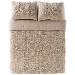 french oak floral quilt on white background
