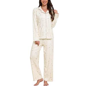 Fleece Floral Long Sleeve Pajama Set