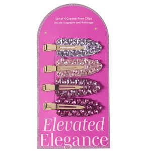 Jeweled Crease-Free Hair Clips, Set of 4