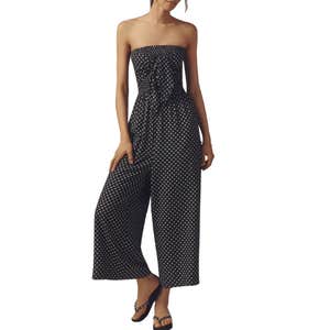 Bishop + Young Elva Strapless Tie-Front Striped Jumpsuit