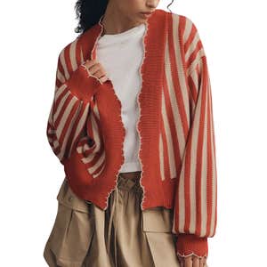 Anthropologie; By Anthropologie Waffle-Knit Scalloped Cardigan