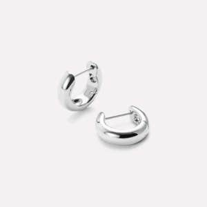 Bold Huggie Hoops - Giulia Silver