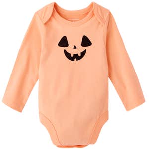 the children's place, The Children’s Place Baby Halloween Pumpkin Face Graphic Bodysuit